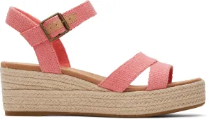 Audrey Espadrille Sandal - Shell Pink Metallic Linen Stripe