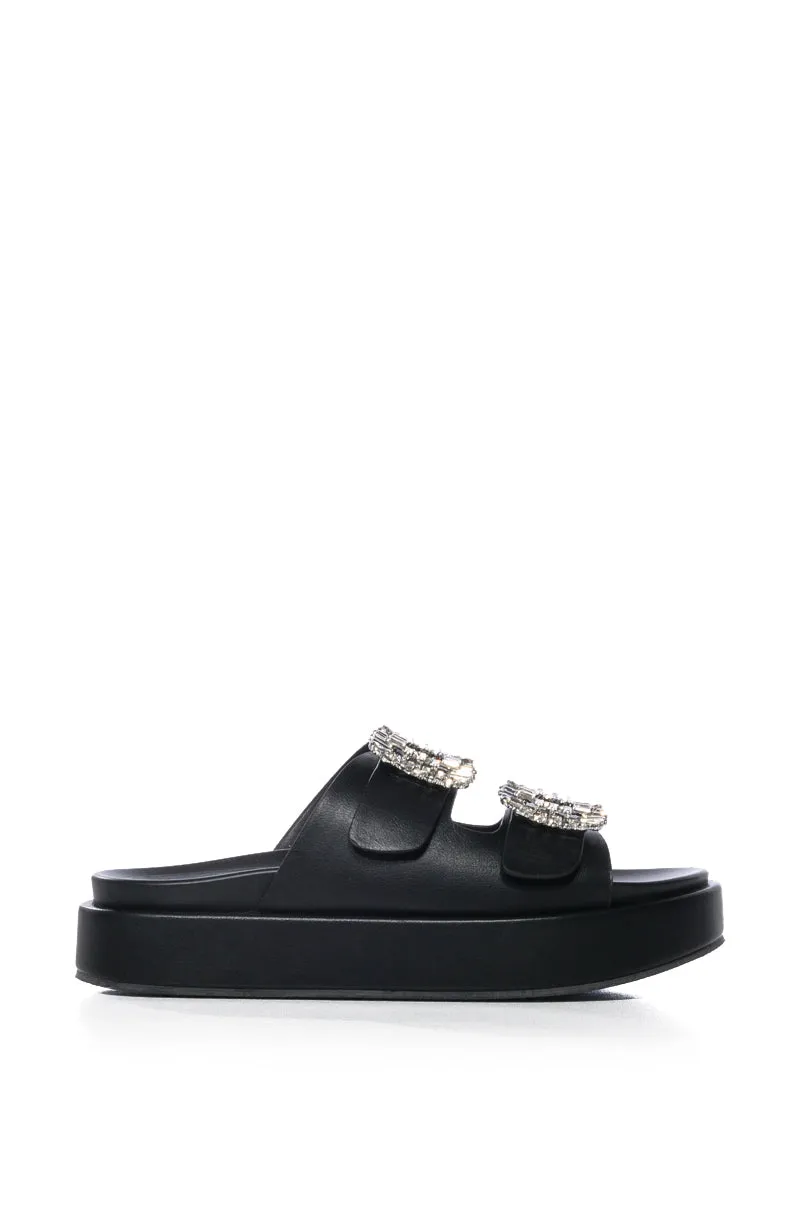 AZALEA WANG BABET EMBELLISHED SANDAL IN BLACK