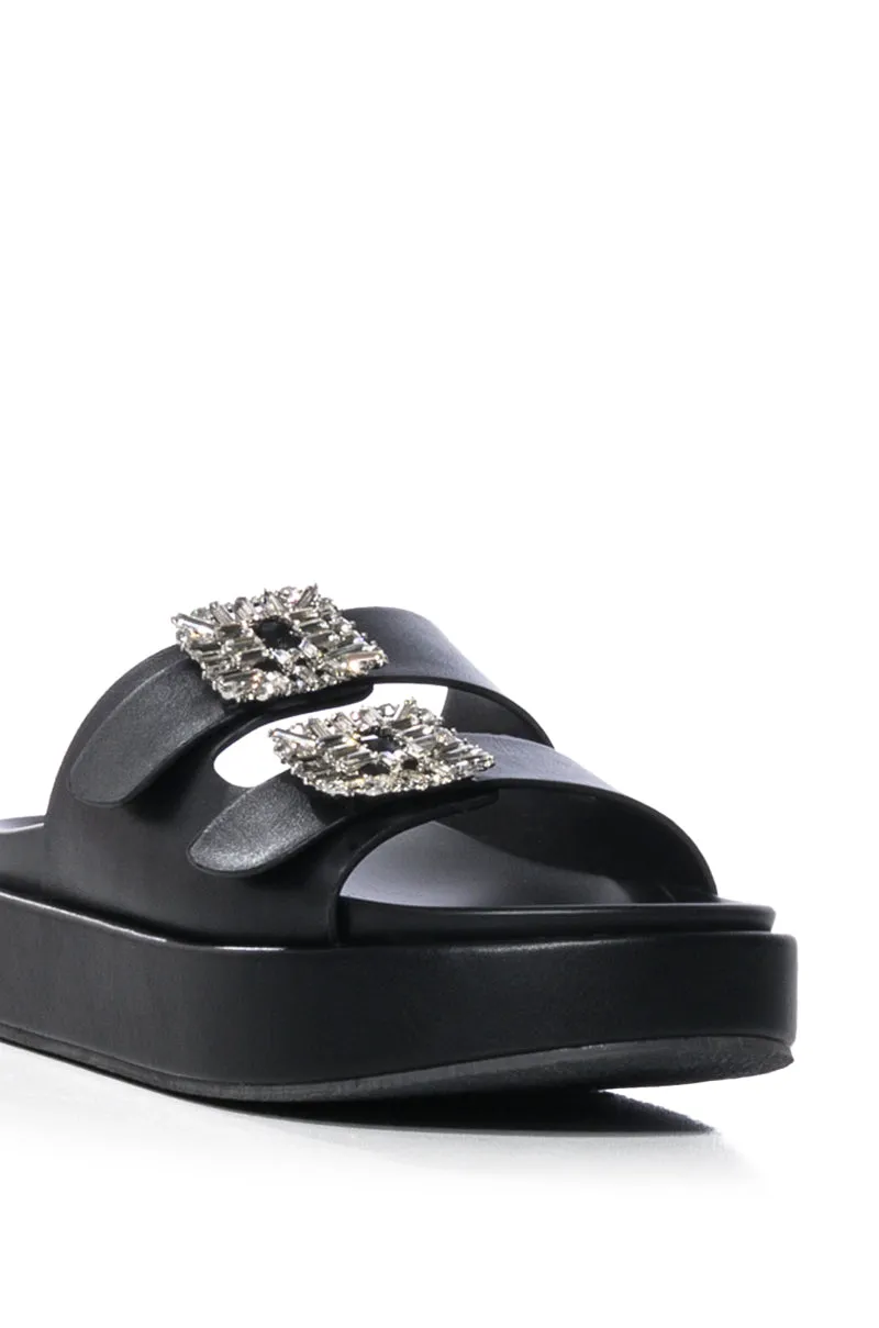 AZALEA WANG BABET EMBELLISHED SANDAL IN BLACK