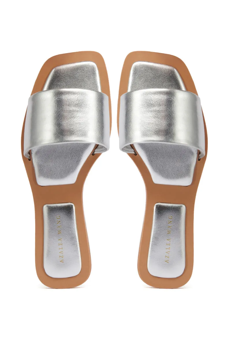 AZALEA WANG CELESTIN SILVER FLAT SANDAL