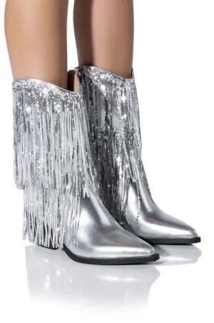 AZALEA WANG JOYFUL RING WESTERN BOOTIE IN SILVER