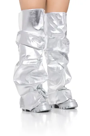 AZALEA WANG MOONGLOW SILVER OVER THE KNEE BOOT