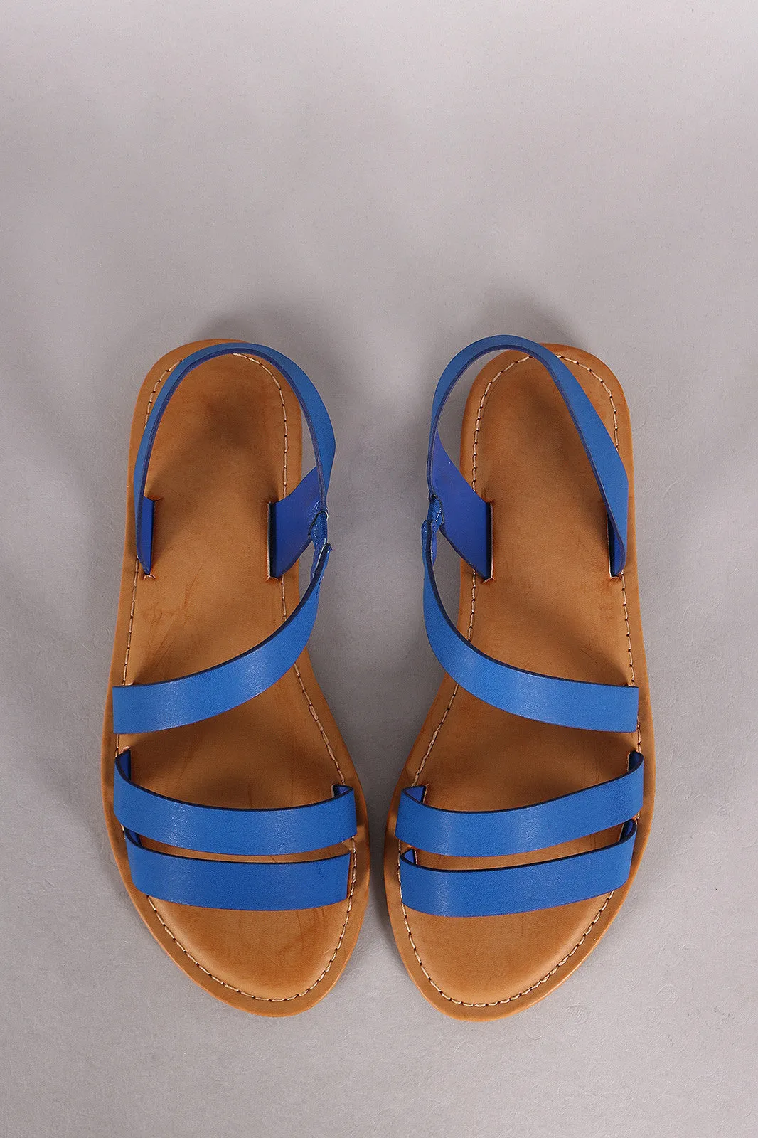 Bamboo Strappy Asymmetrical Flat Sandal