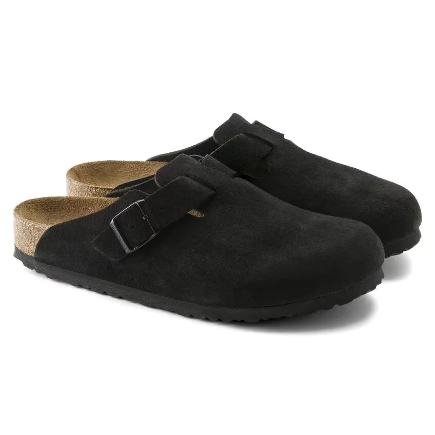 Birkenstock - Boston Soft - Black Suede Leather