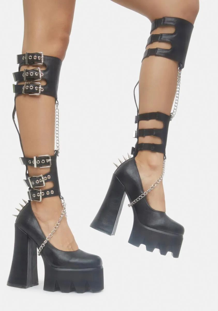 Bondage Chain Platform Heels