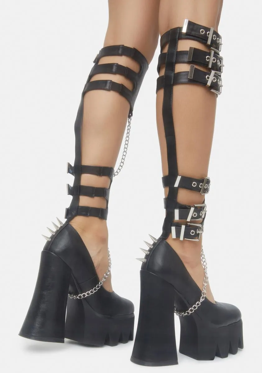 Bondage Chain Platform Heels