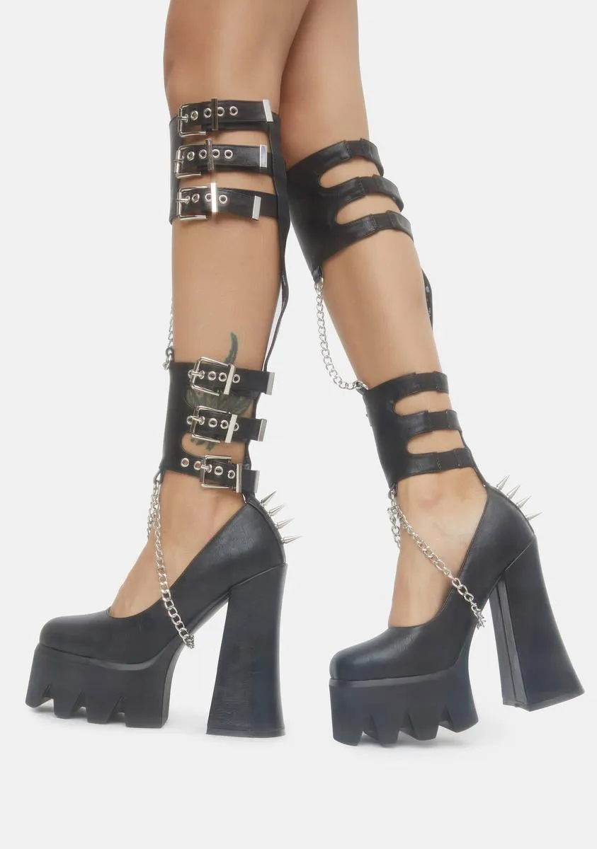 Bondage Chain Platform Heels