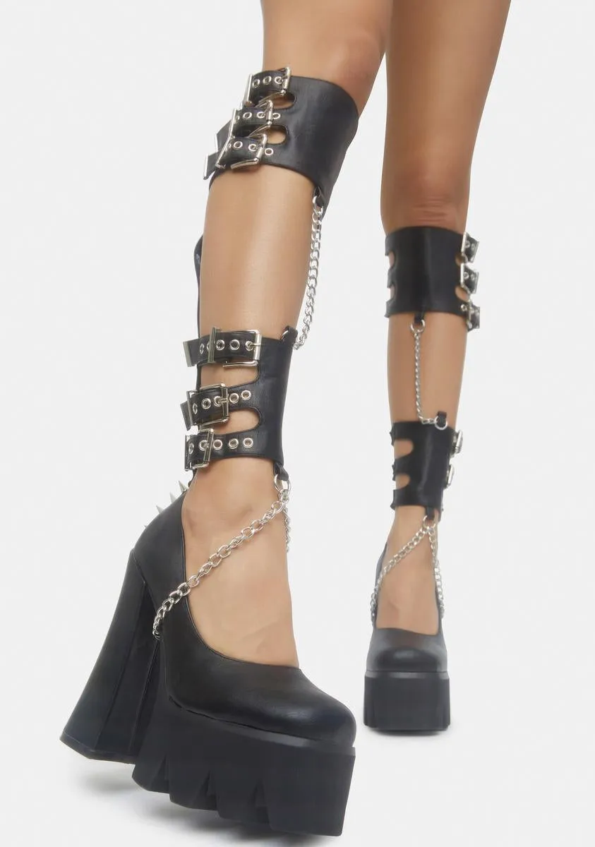 Bondage Chain Platform Heels