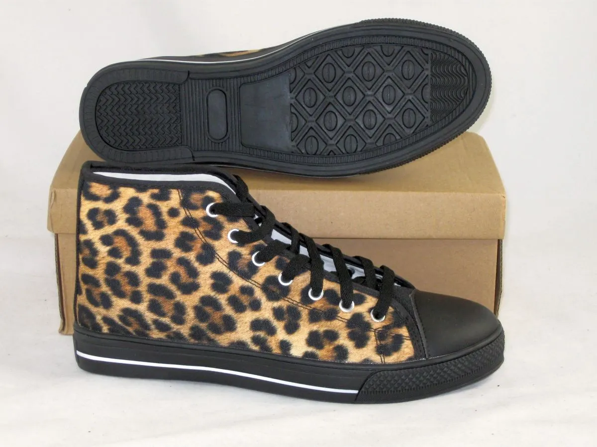 Call Of The Wild Leopard Print Womens High Top Sneakers