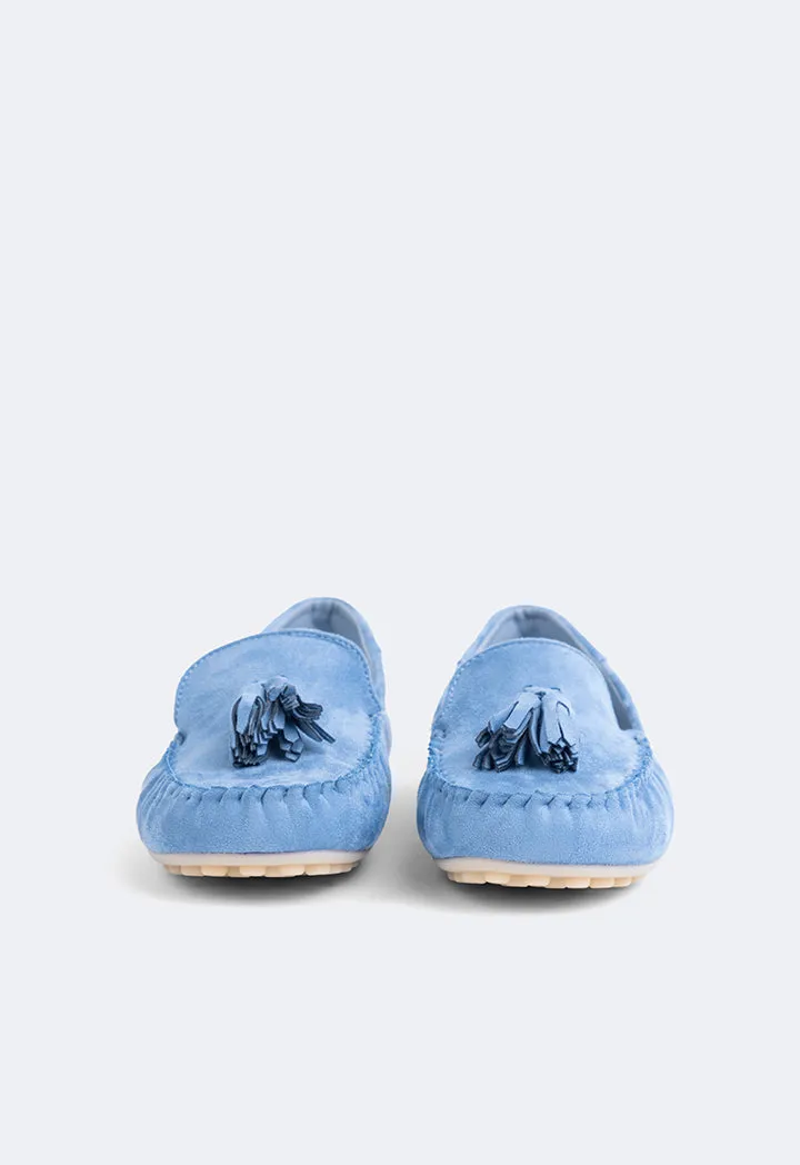 Choice Tassel Suede Loafers Blue