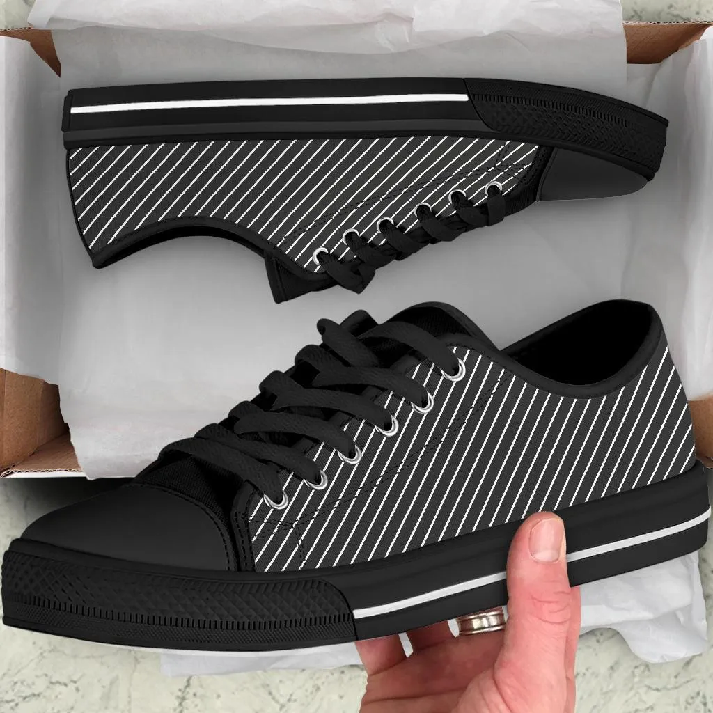 Custom Sneakers - B&W Stripes