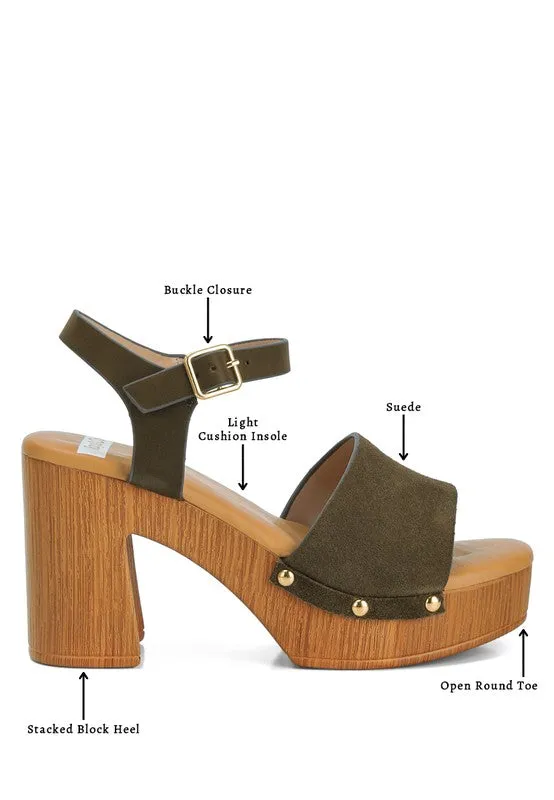 Daniela Suede High Block Sandals **Shipping already included in price for this item**