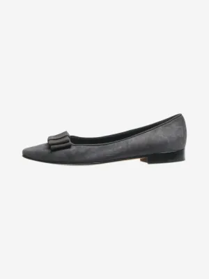 Dark grey suede ballet flats - size EU 36