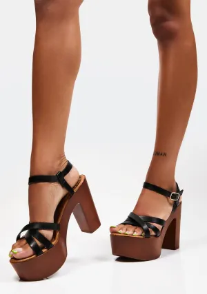 Dark Heavenly Creature Platform Sandals