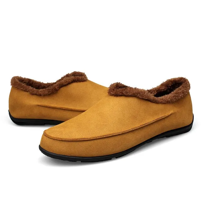 Designer Winter Suede Moccasins Slip On Flat Shoes