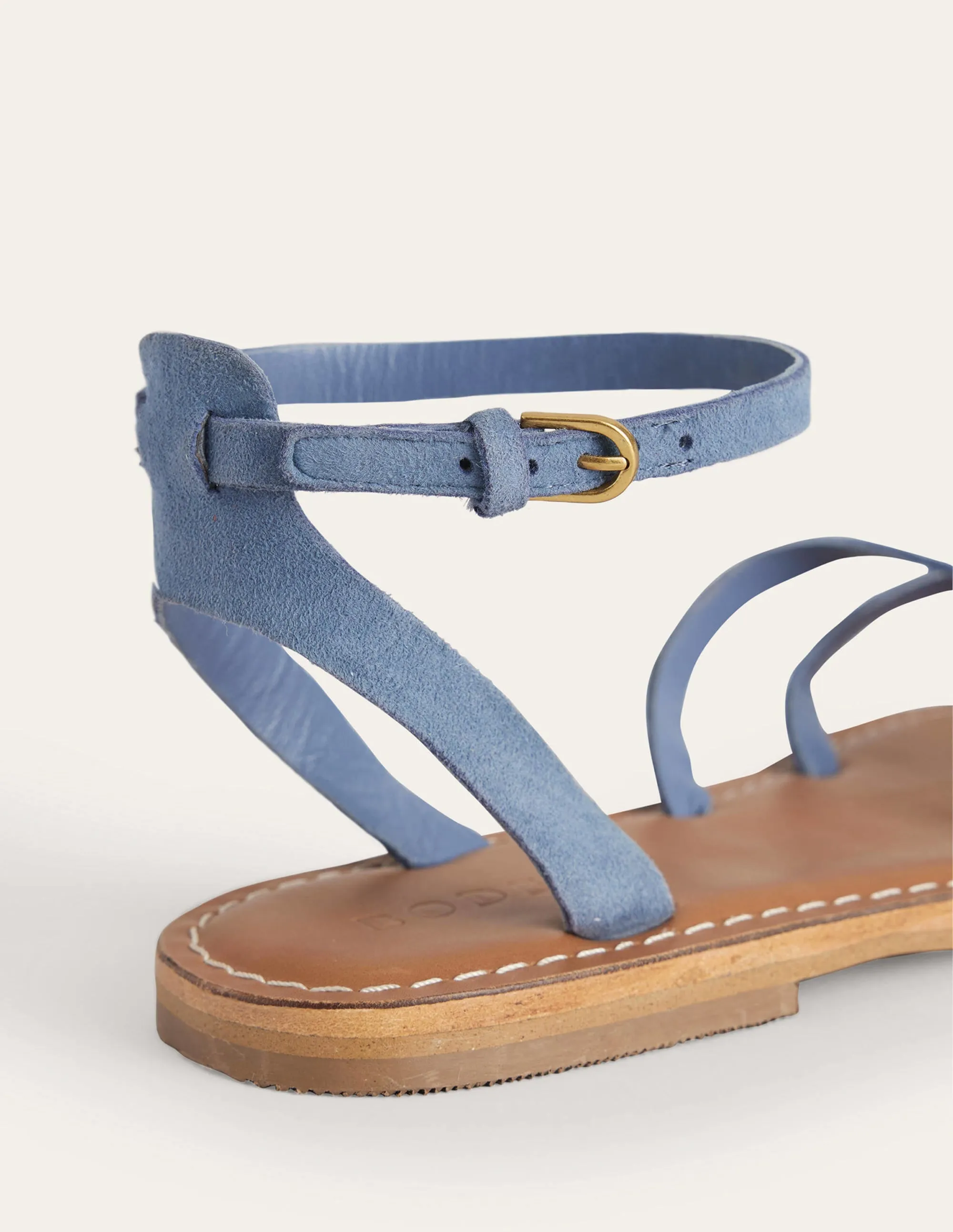 Easy Flat Sandals-Corporal Blue Suede