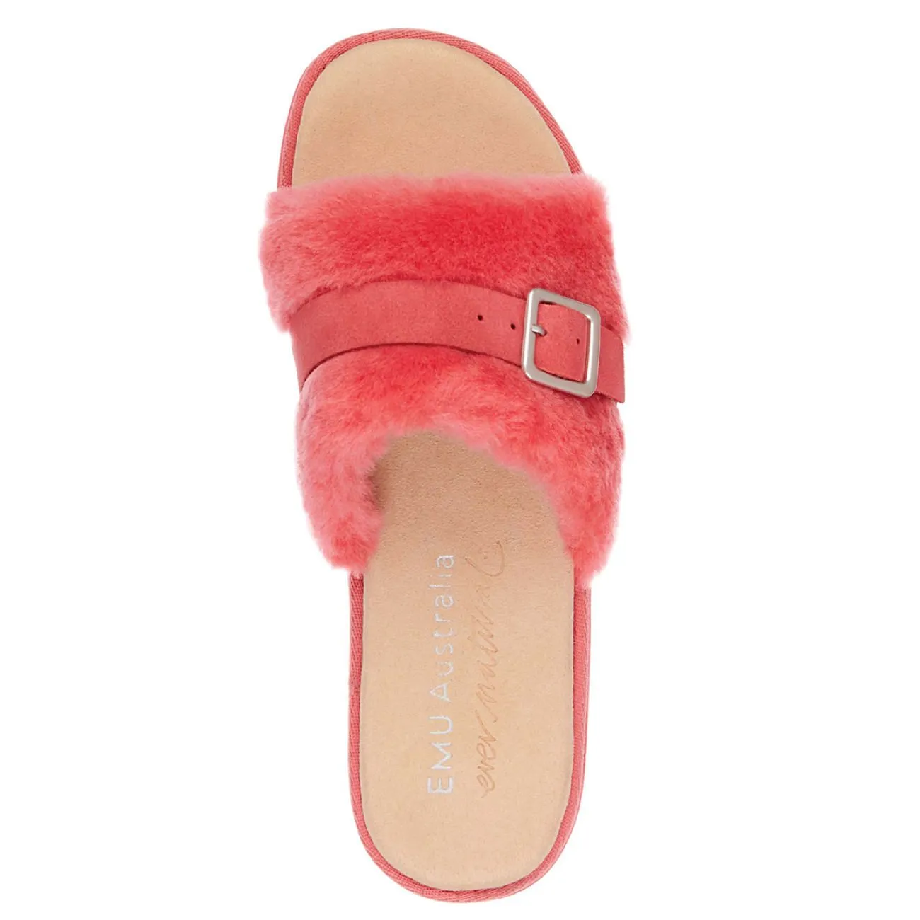 EMU Warden Stinger Slide Australian Sheepskin Coral