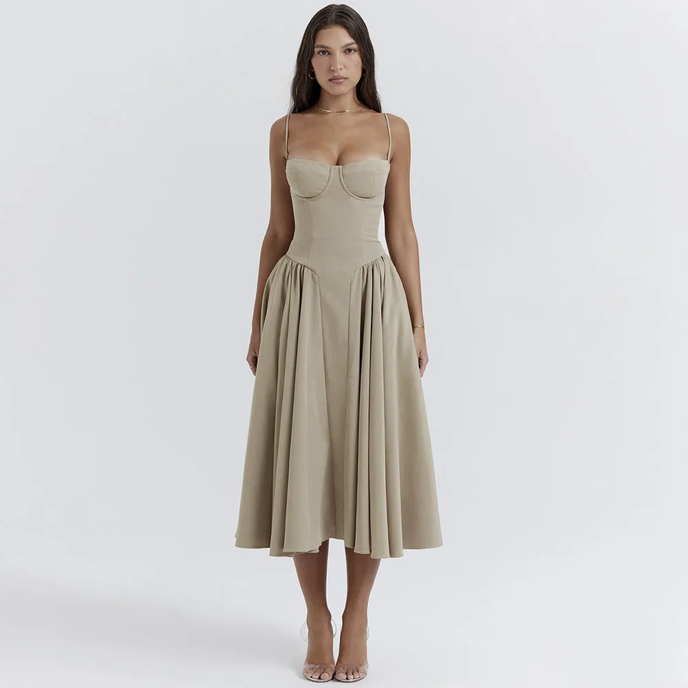 Ethereal Muse Corset Midi Dress