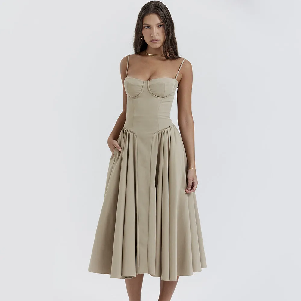 Ethereal Muse Corset Midi Dress