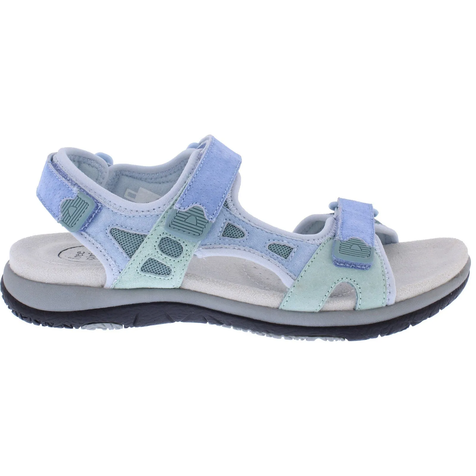 Free Spirit Zeal Ladies Blue Multi Suede & Textile Touch Fastening Sandals