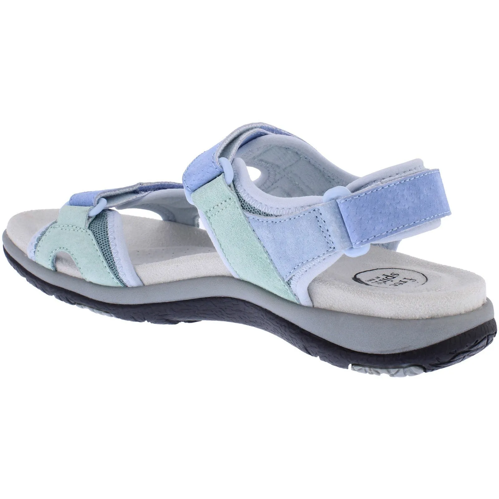 Free Spirit Zeal Ladies Blue Multi Suede & Textile Touch Fastening Sandals