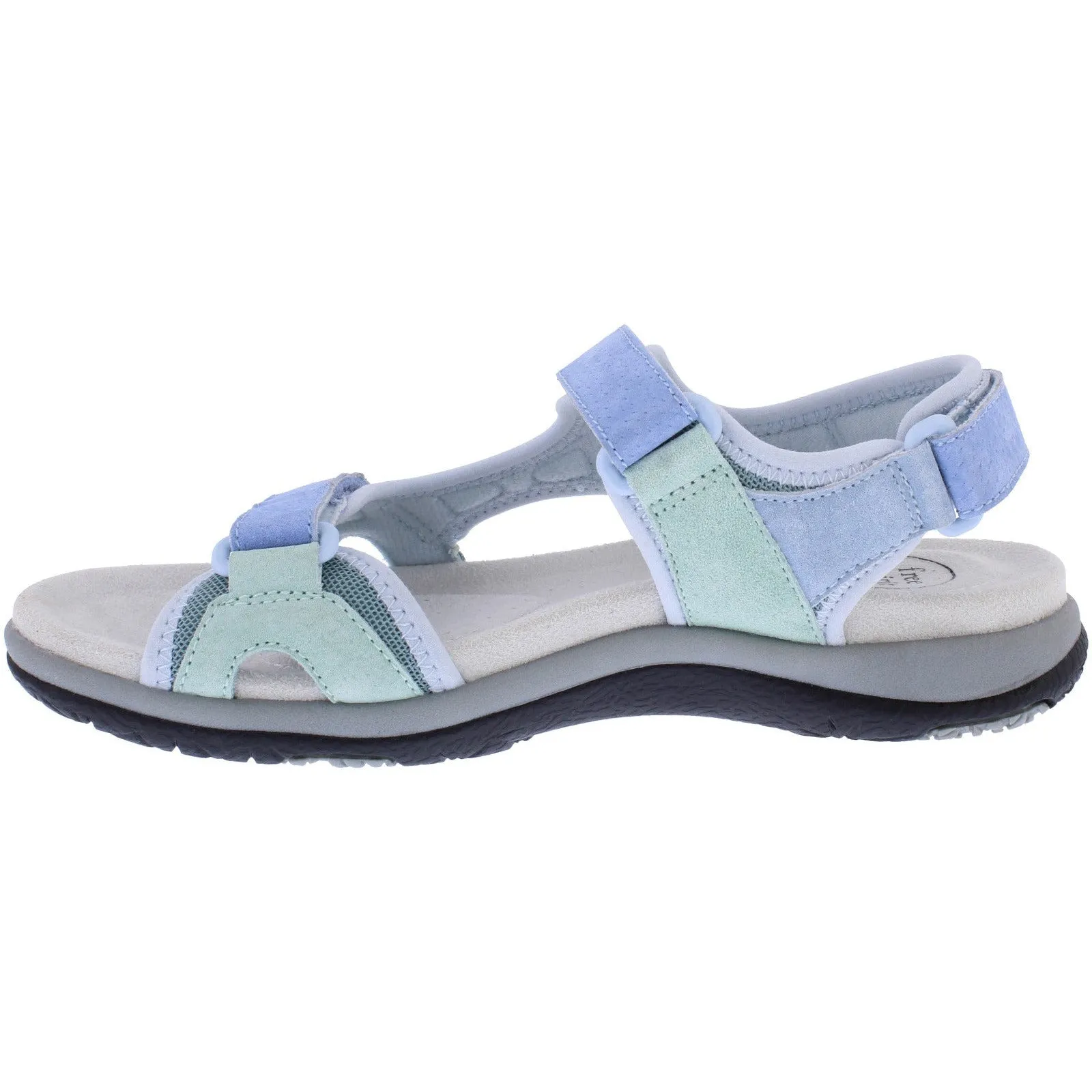 Free Spirit Zeal Ladies Blue Multi Suede & Textile Touch Fastening Sandals