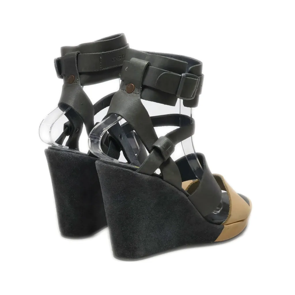 G-Star Raw Wedge Sandals Suede Grey Colour For Women