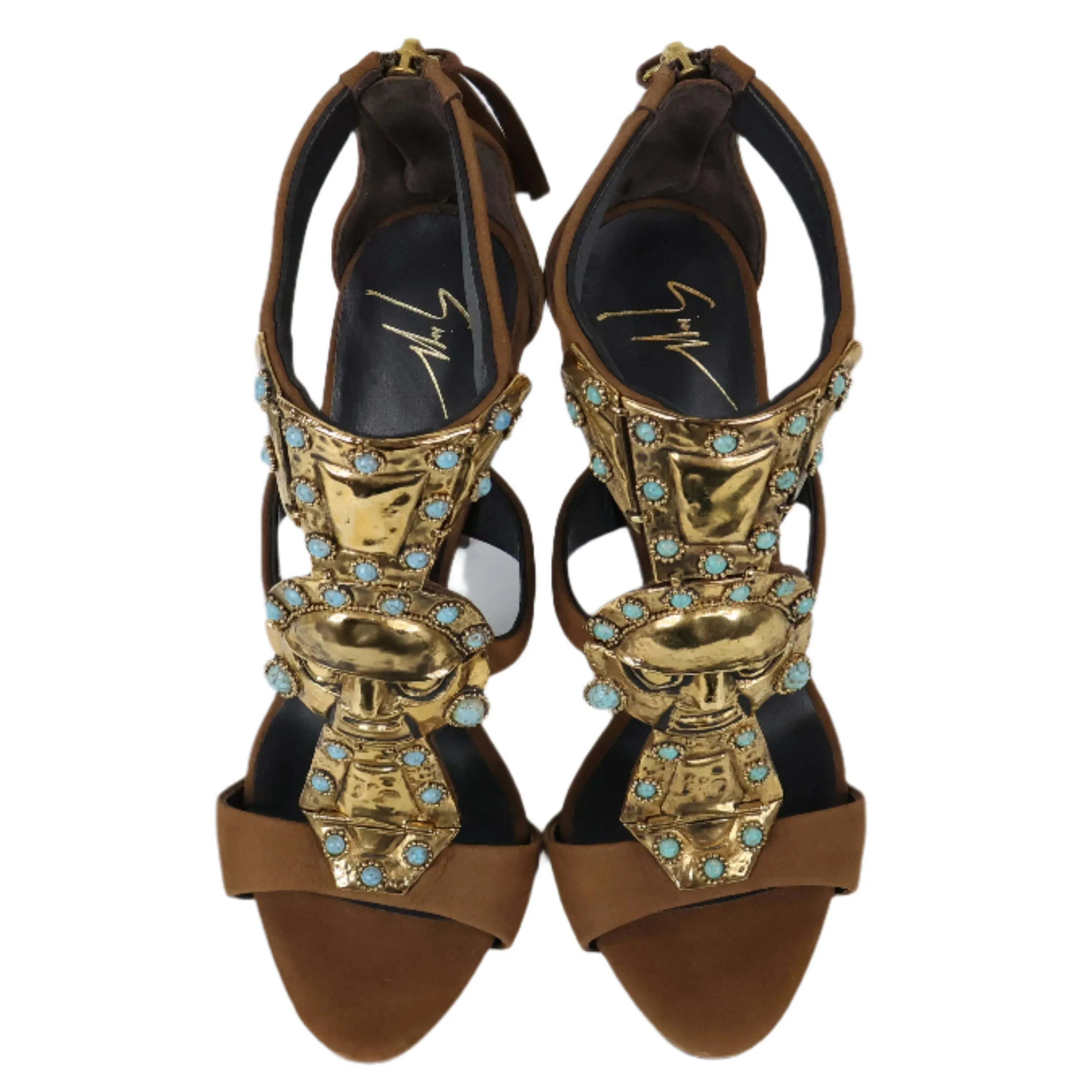 Giuseppe Zanotti Katun Jewel Suede Sandals 37.5