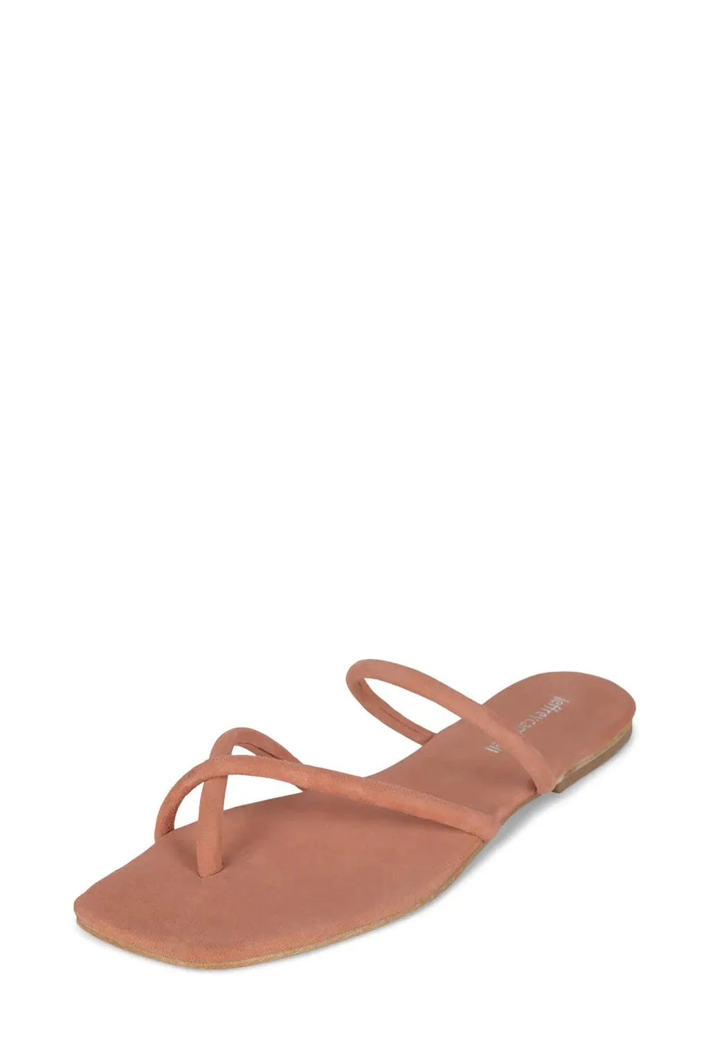 Jeffrey Campbell Rania Pink Suede Slip On Flip Flop Open Toe Strappy Flat Sandal