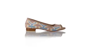 Kate Peeptoe 20mm Ballet - Mocca Blue Butterfly Endek