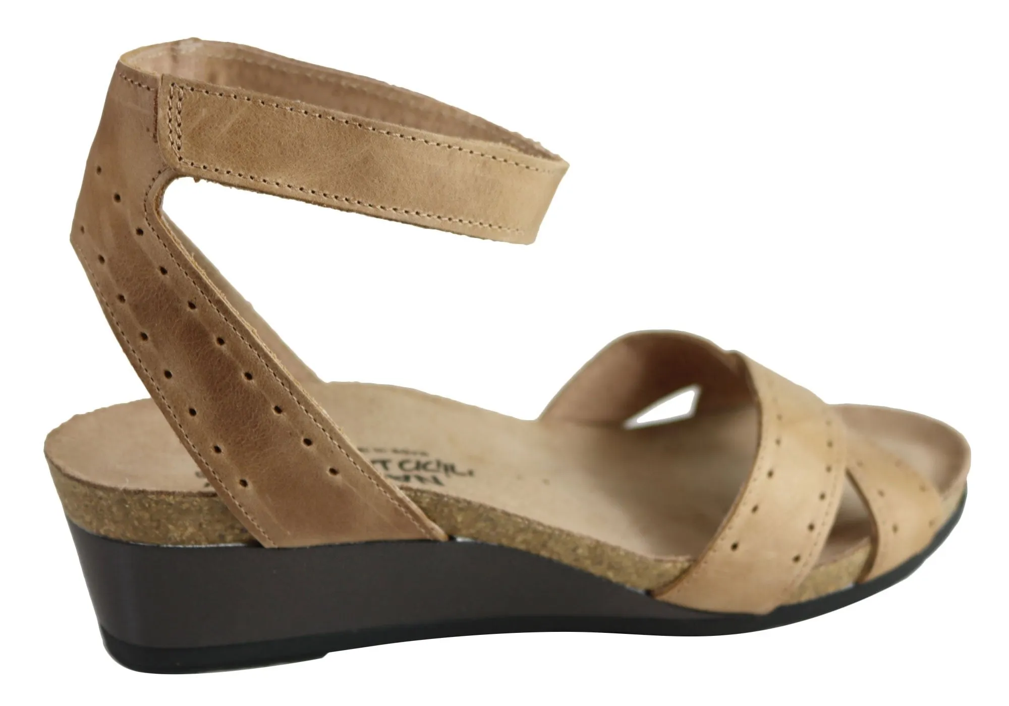 Naot Wand Womens Leather Comfortable Wedge Sandals