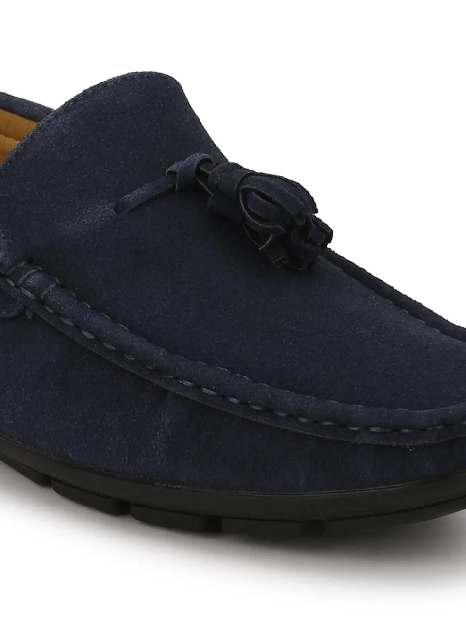 Navy Suede Tassel Loafers