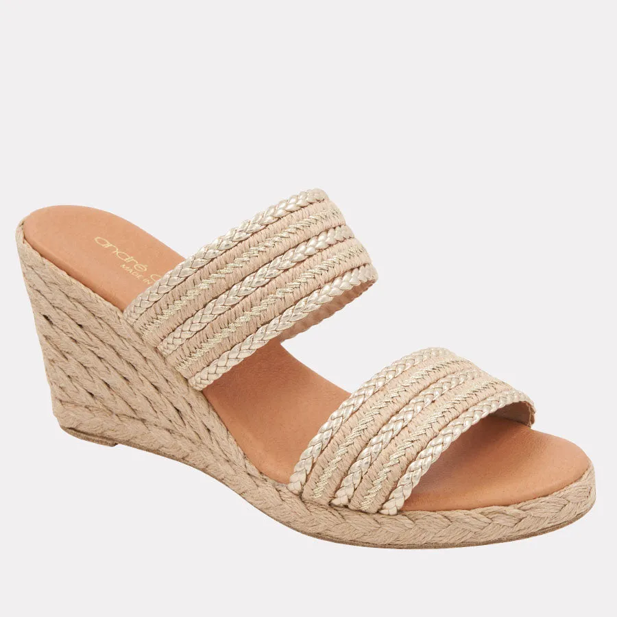 Nolita Natural Platino Stripe Espadrille Wedge