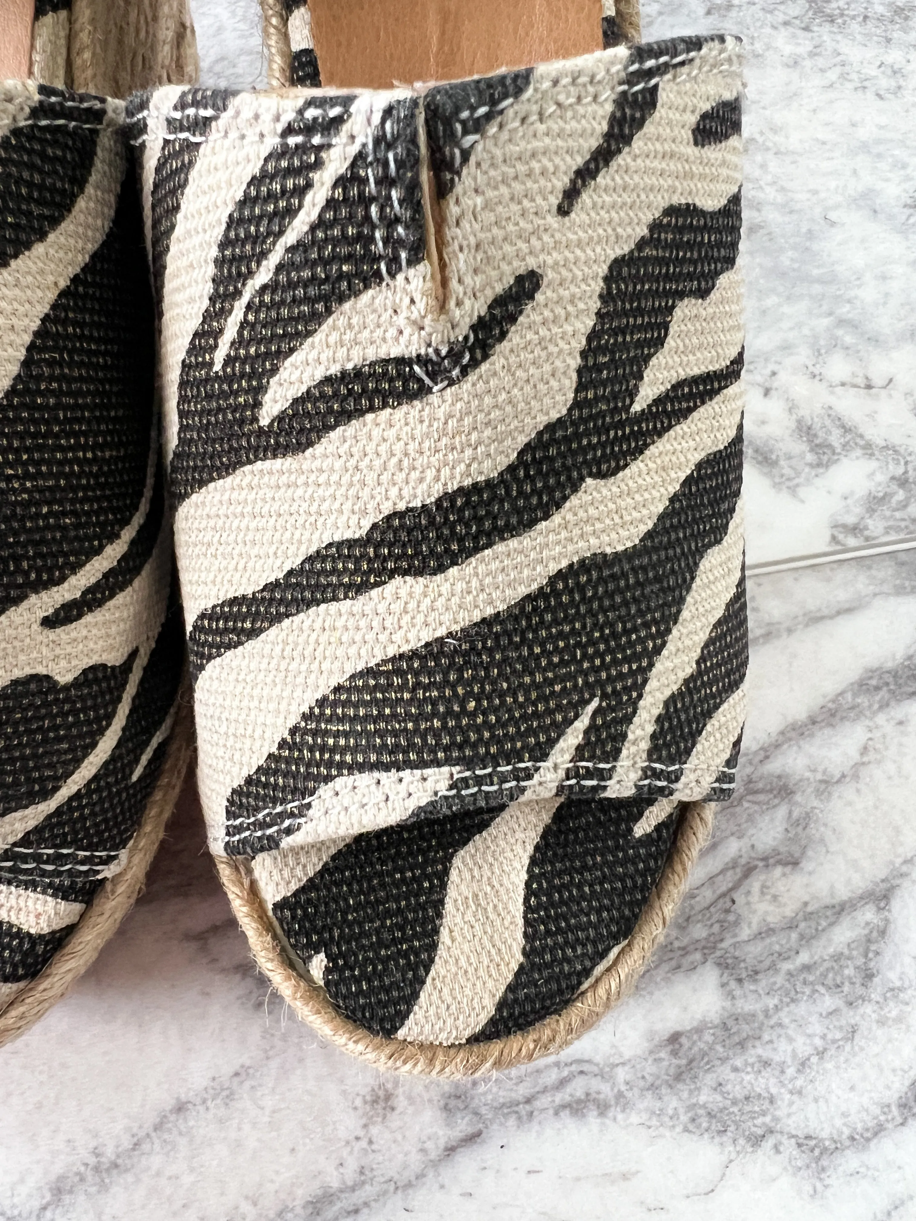 Not Rated Zebra Print Espadrille Wedges