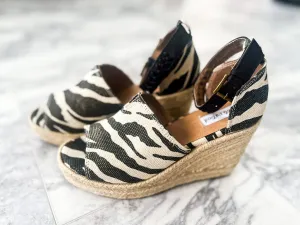 Not Rated Zebra Print Espadrille Wedges