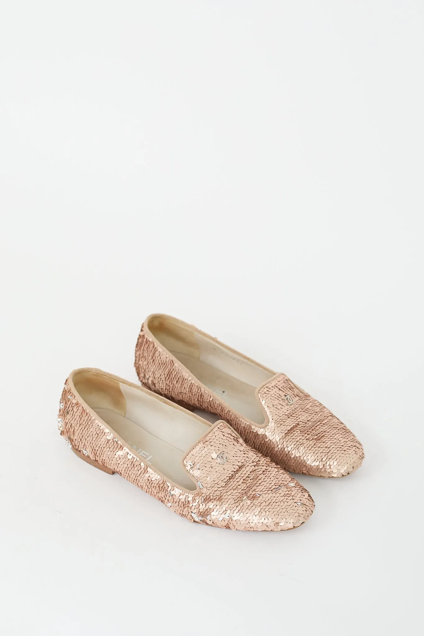 Pink Sequin CC Logo Loafer