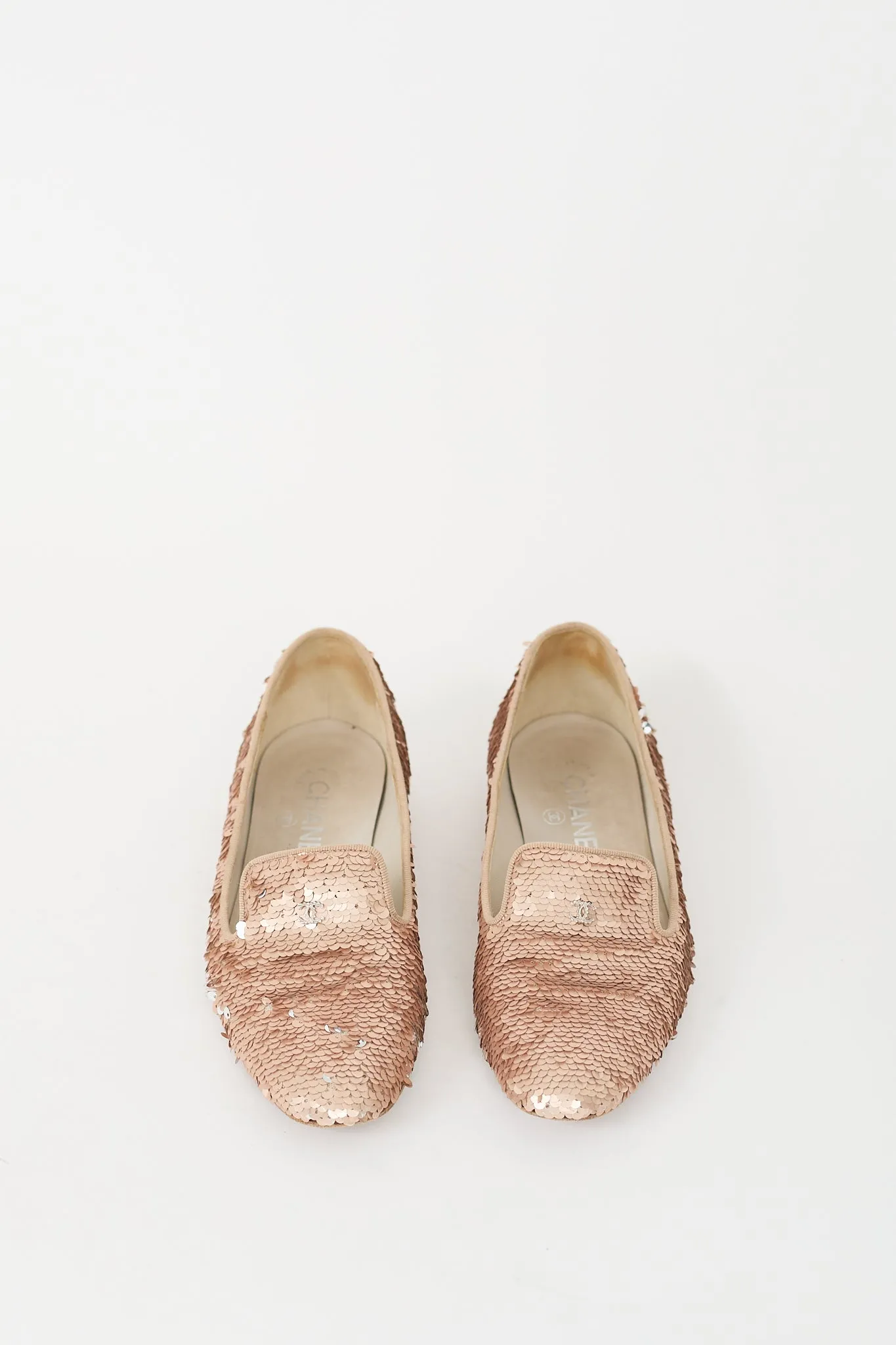 Pink Sequin CC Logo Loafer