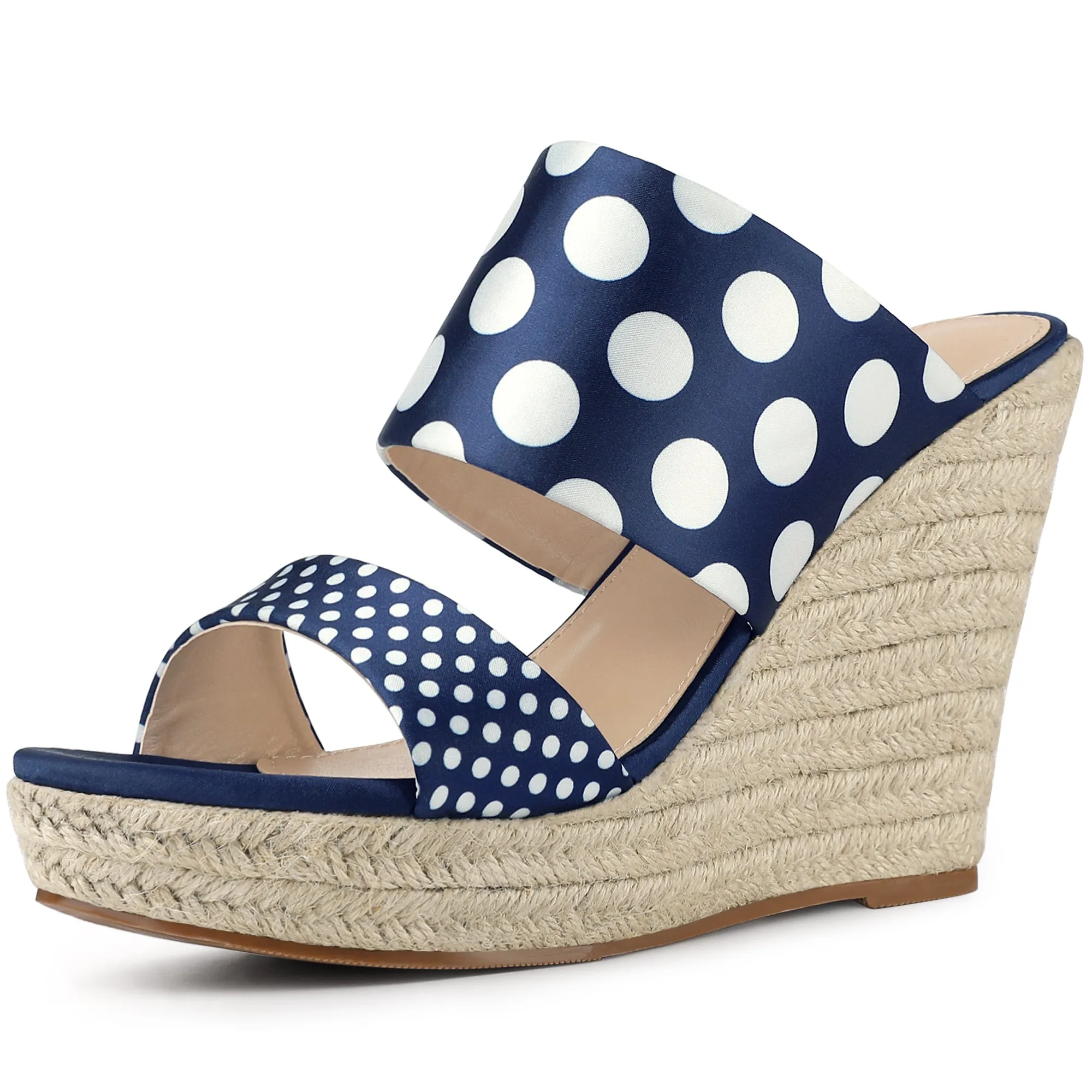 Platform Polka Dots Heel Espadrille Wedge Sandals