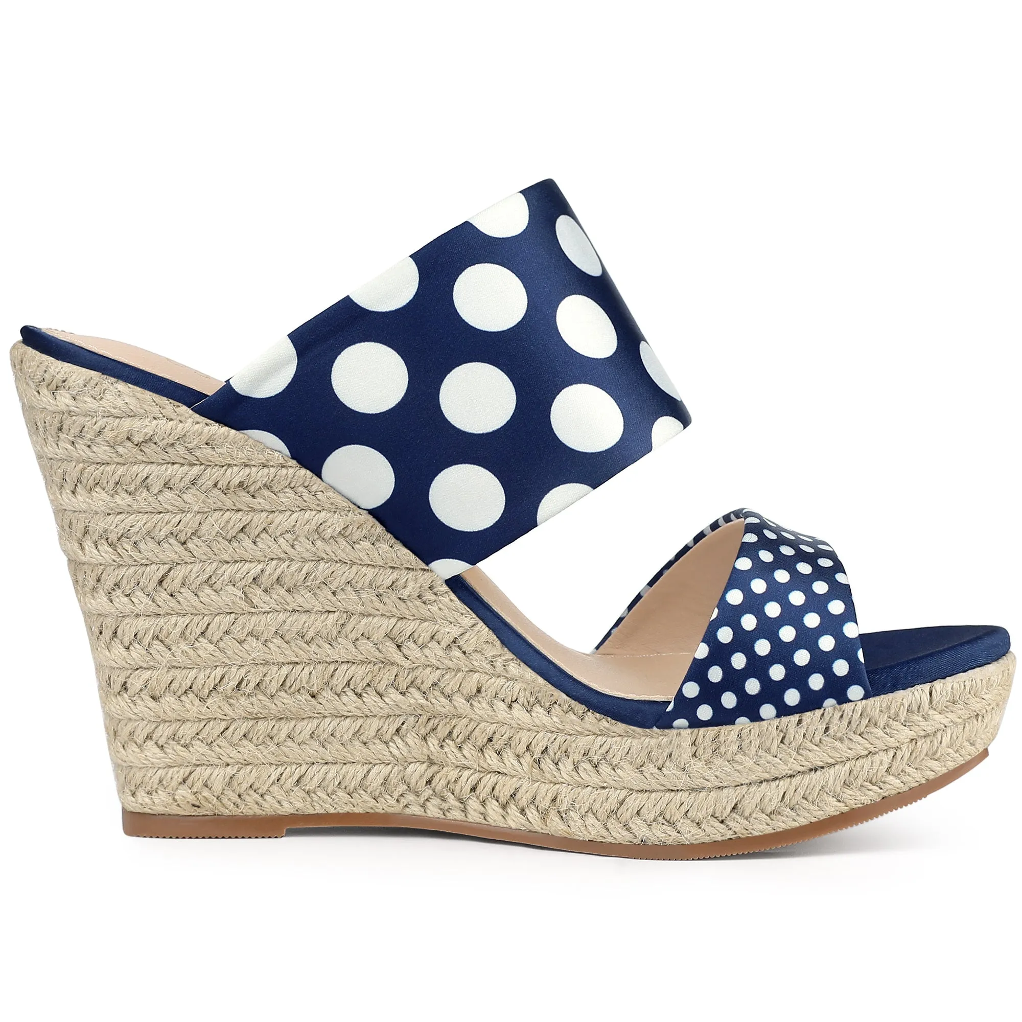 Platform Polka Dots Heel Espadrille Wedge Sandals