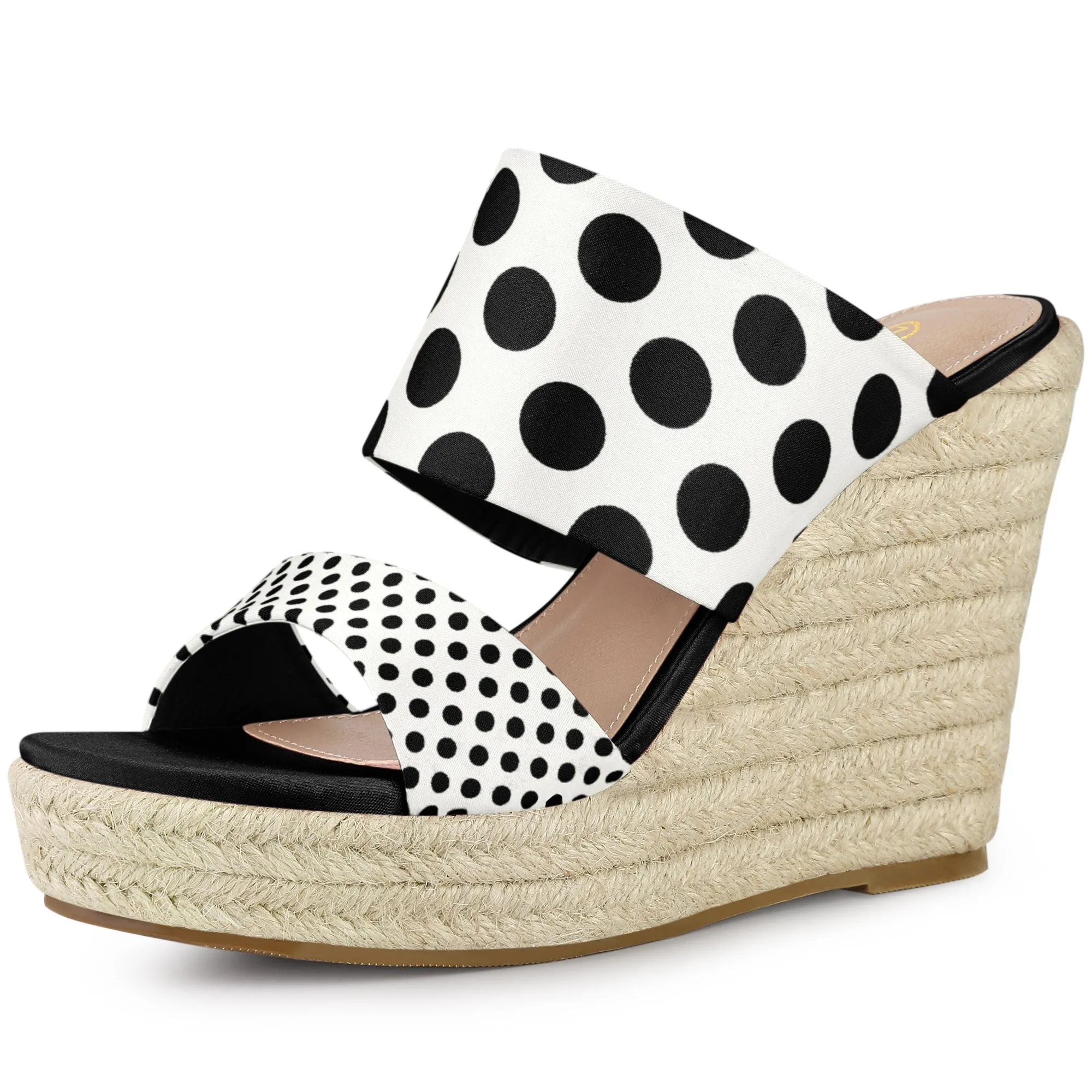 Platform Polka Dots Heel Espadrille Wedge Sandals