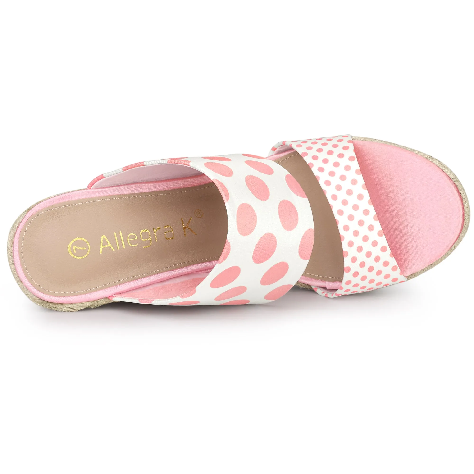 Platform Polka Dots Heel Espadrille Wedge Sandals