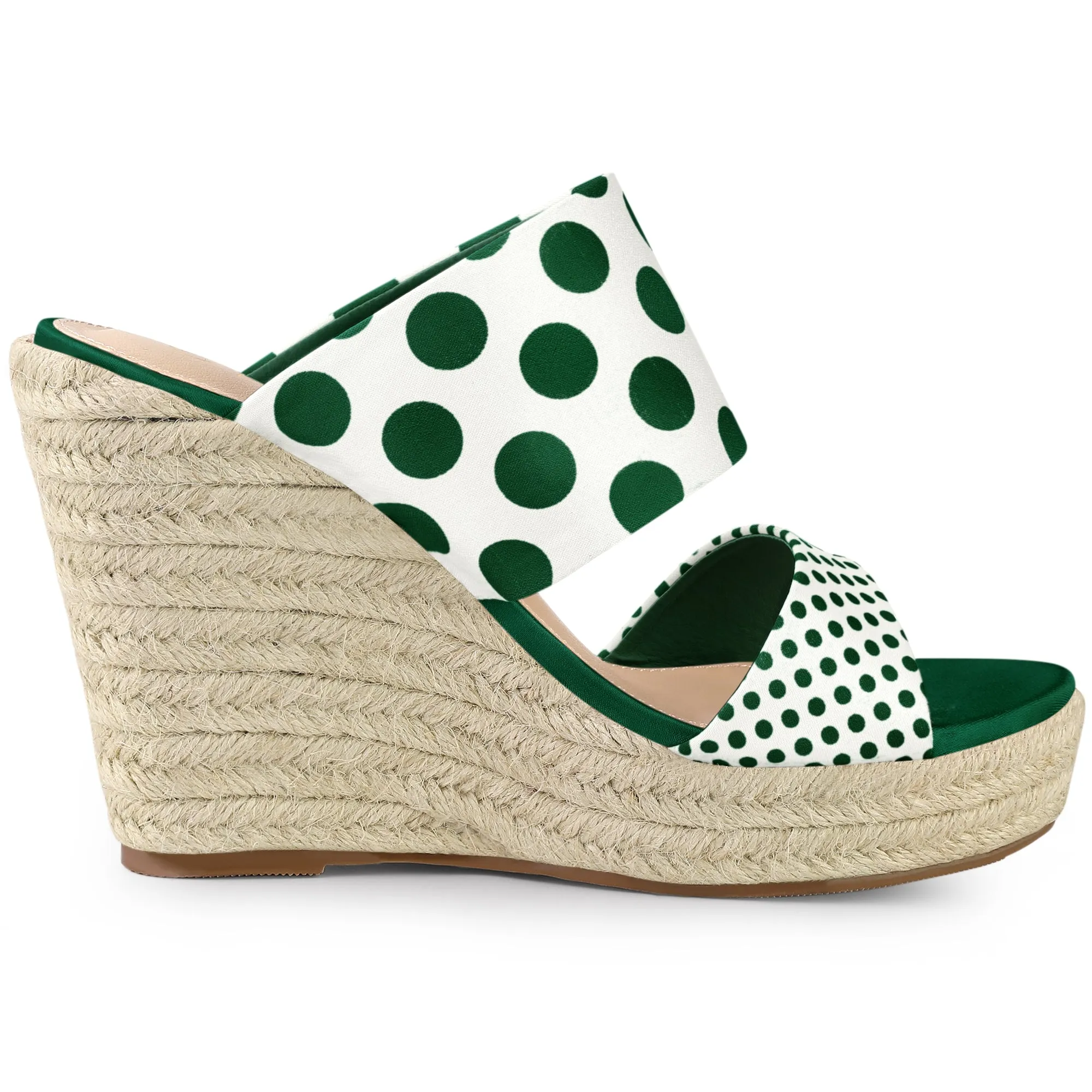 Platform Polka Dots Heel Espadrille Wedge Sandals