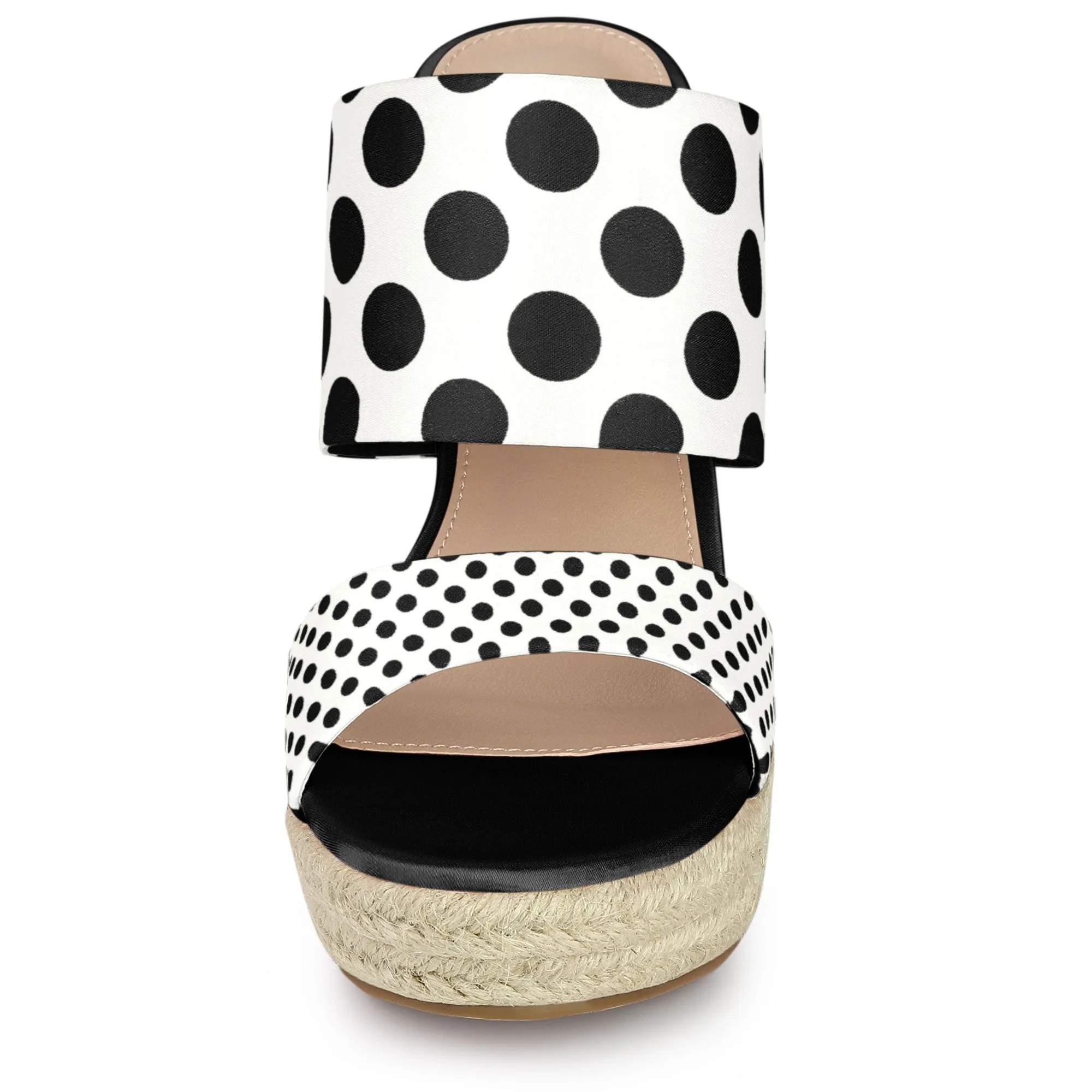 Platform Polka Dots Heel Espadrille Wedge Sandals