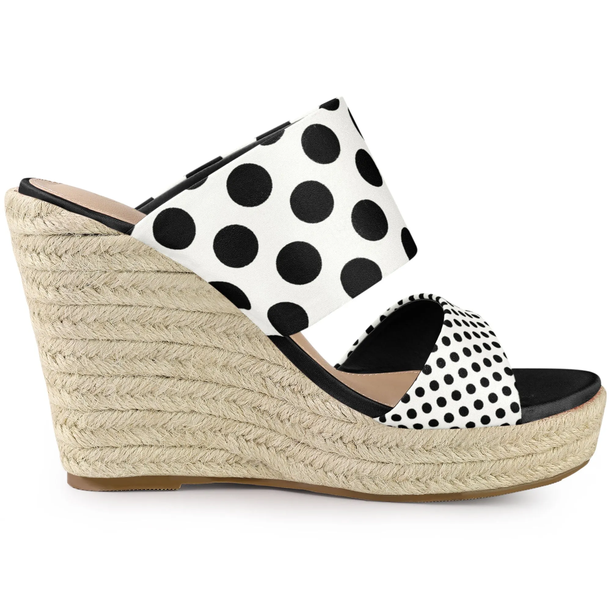 Platform Polka Dots Heel Espadrille Wedge Sandals