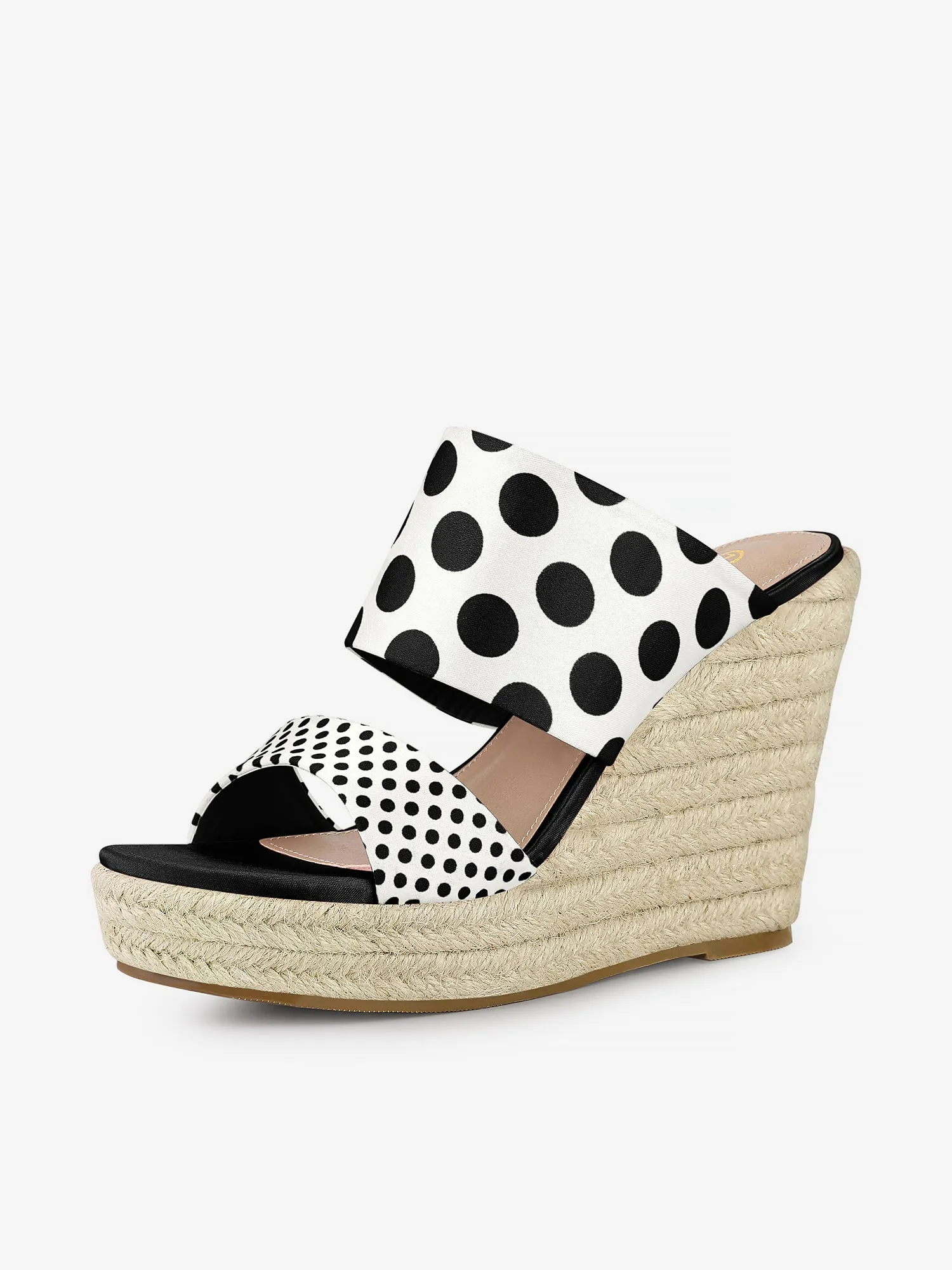 Platform Polka Dots Heel Espadrille Wedge Sandals