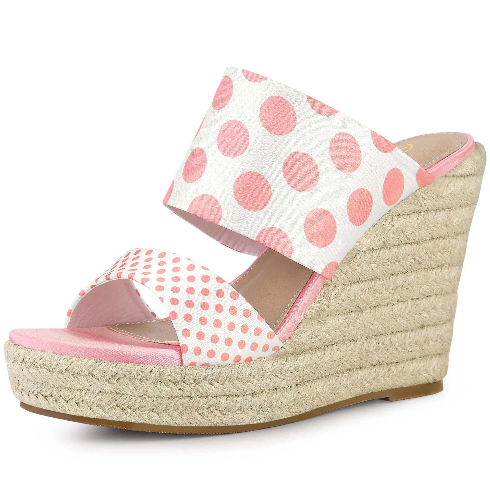 Platform Polka Dots Heel Espadrille Wedge Sandals