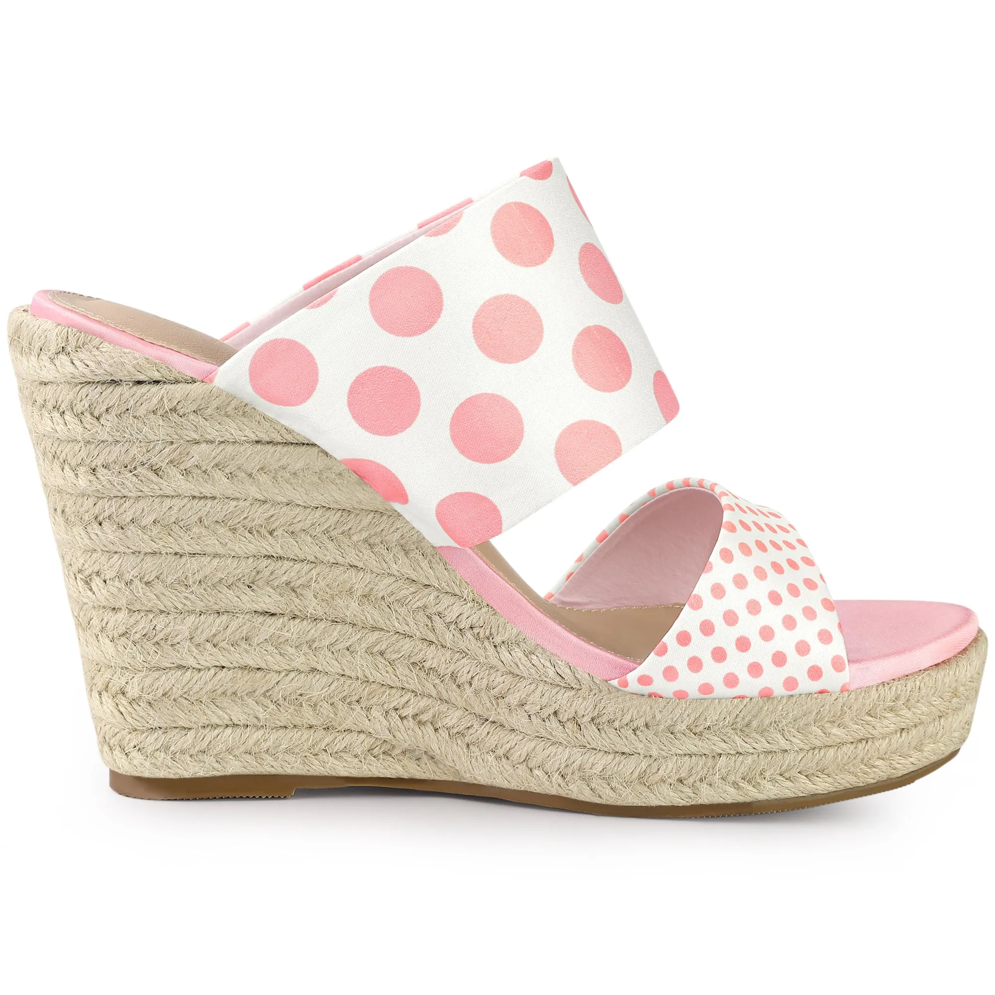 Platform Polka Dots Heel Espadrille Wedge Sandals