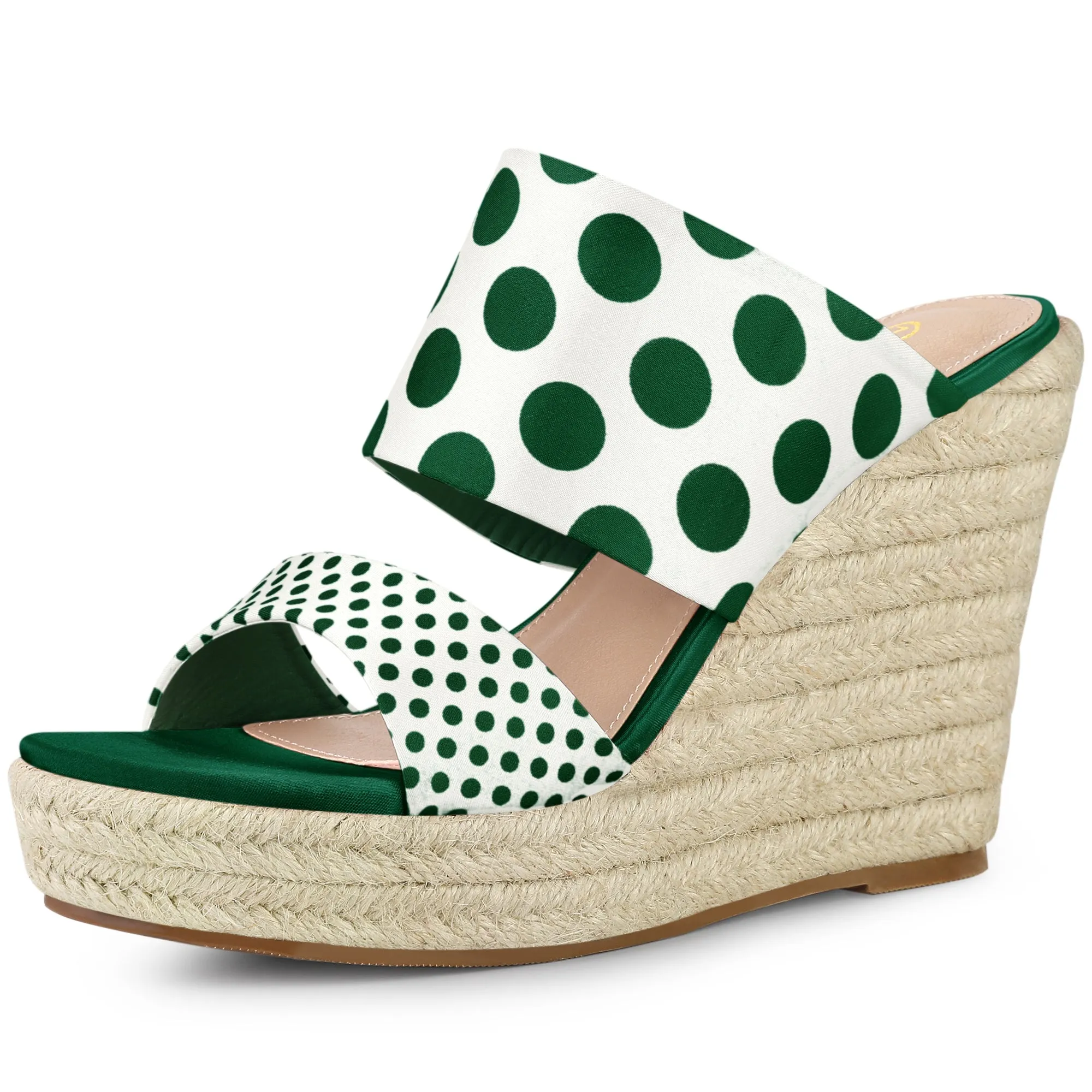 Platform Polka Dots Heel Espadrille Wedge Sandals