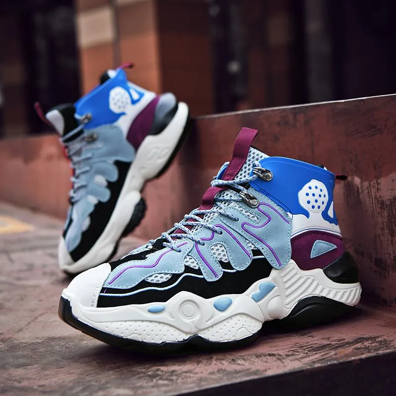 RENEGADE 'War Zone' X9X Sneakers - Off-White/Blue/Grape