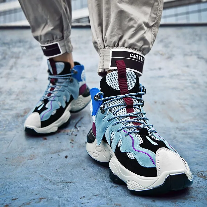 RENEGADE 'War Zone' X9X Sneakers - Off-White/Blue/Grape